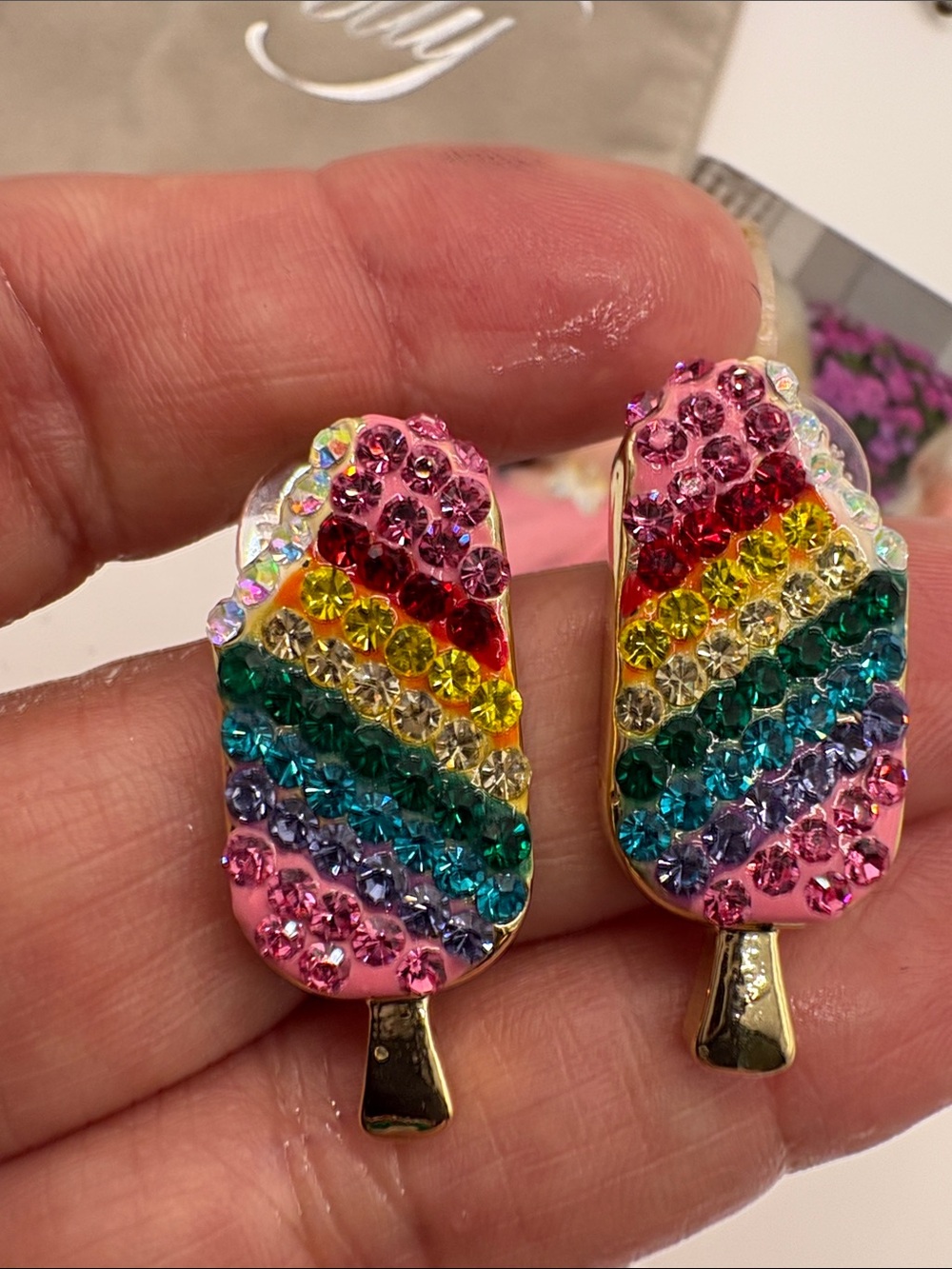 Kirks Folly Gold Popsicle Charm earrings
